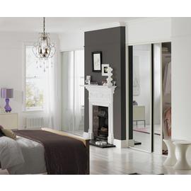 Spacepro White Frame Mirror Sliding Door Kit With Storage