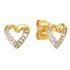 Revere 9ct Gold 0.01ct tw Diamond Heart Stud Earrings