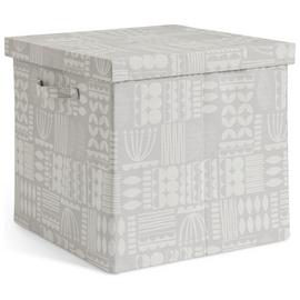 Habitat 40cm Fabric Storage Box with Lid - Scandi Print