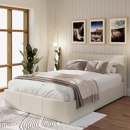 GFW End Lift Small Double Ottoman Bed Frame - Natural