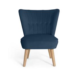 Habitat Alexis Velvet Cocktail Chair - Navy