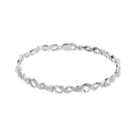 Revere Sterling Silver 0.05ct tw Diamond Infinity Bracelet