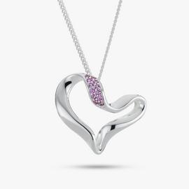 Revere Created Pink Sapphire Heart Pendant Necklace