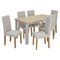 Argos Home Bournemouth Solid Wood Table & 6 Cream Chairs