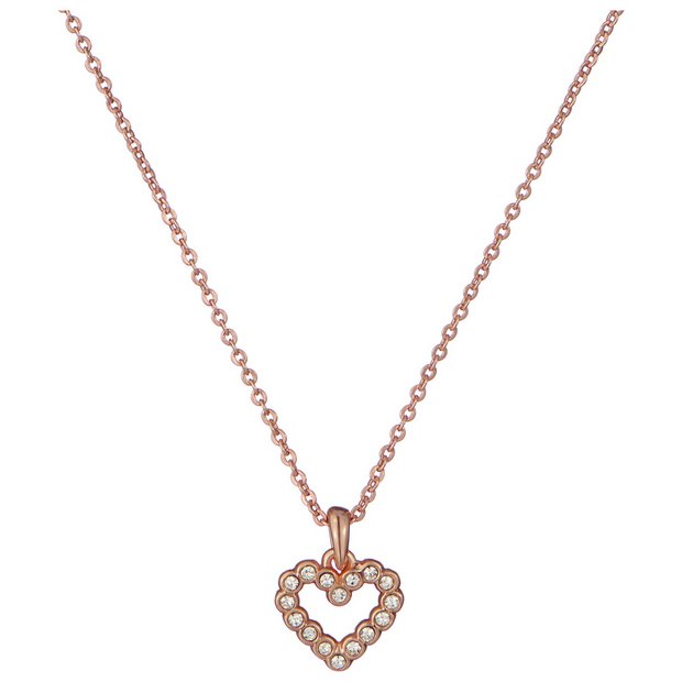 Buy Ted Baker Rose Gold Plated Halo Heart Pendant Necklace