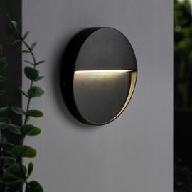 Zink BRIA IP54 Black LED Round Outdoor Guide Light