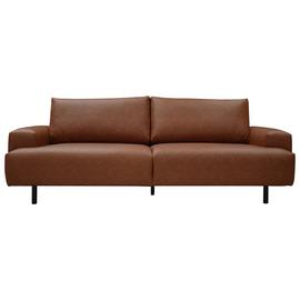 Habitat Julien Faux Leather 3 Seater Sofa - Tan