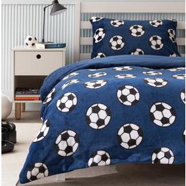 Argos Home Fleece Football Printed Blue Kids Bedding Set