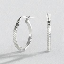 Revere Sterling Silver Diamond-cut Hoop Earrings