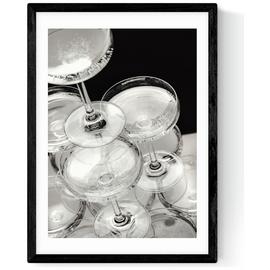 East End Prints Champagne Black & White Art Print