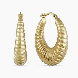 Revere 9ct Bonded Yellow Gold Sterling Silver Creole Earring