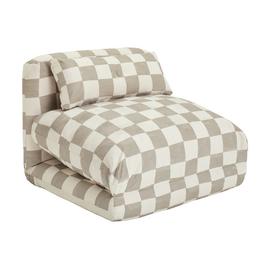 Habitat Lexi Single Fabric Chairbed - Brown & Cream