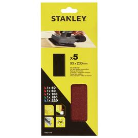 Stanley 93 x 230mm 5 Piece Mixed Sanding Sheets