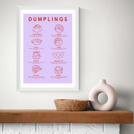 East End Prints Dumplings Menu Art Print