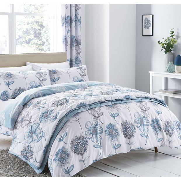 Buy Catherine Lansfield Floral Curtains 168x183cm Blue at Argos.co