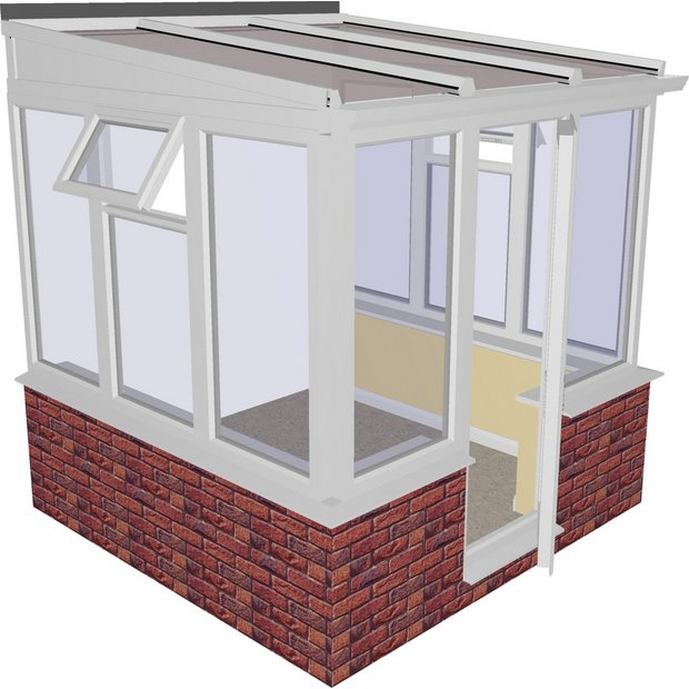 Buy Traditional Dwarf Wall Small Lean to Conservatory White at Argos
