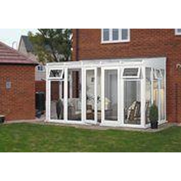 Buy Traditional Full Height Small Lean to Conservatory White at Argos