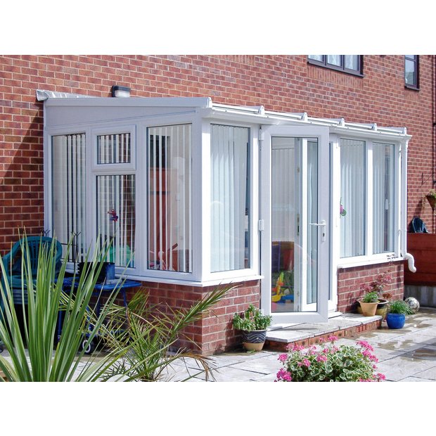 Buy Traditional Dwarf Wall Large Lean to Conservatory White at Argos