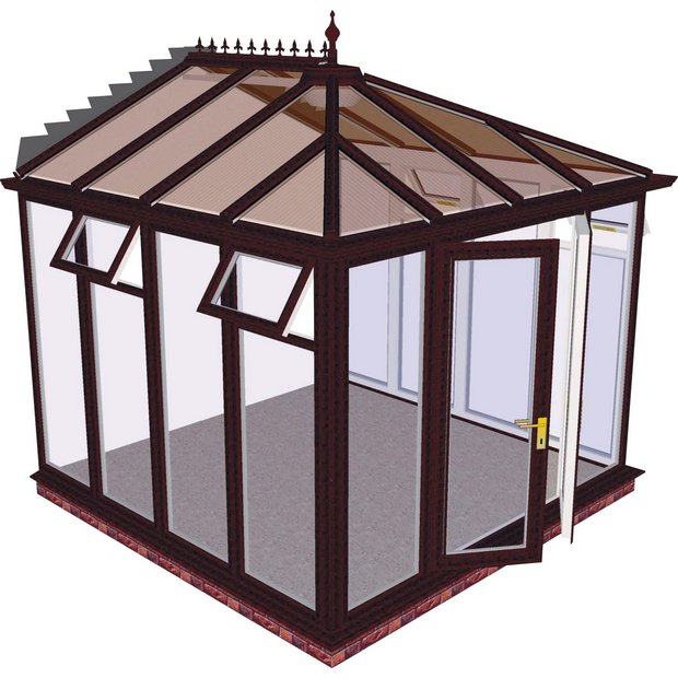Buy Edwardian Full Height Medium ConservatoryRosewood on White at