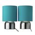 Argos Home Pair of Touch Table Lamps - Teal