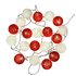 HOME Pack of 10 Cotton Ball LED String Lights -Red and White