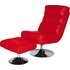Argos Home Costa Faux Leather Swivel Chair & Footstool - Red