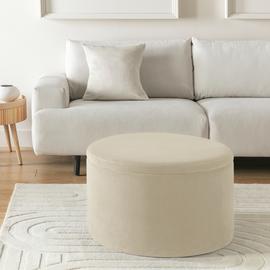 Habitat Large Dex Velvet Storage Footstool