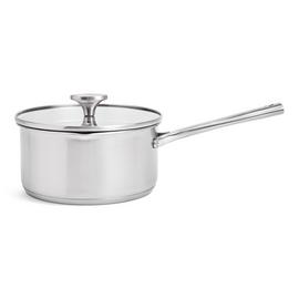 Habitat 18cm Brushed Stainless Steel Saucepan