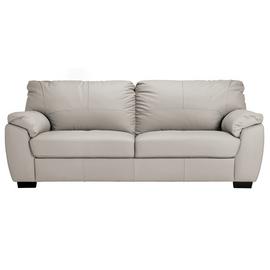 Argos Home Milano Leather 4 Seater Sofa - Light Grey