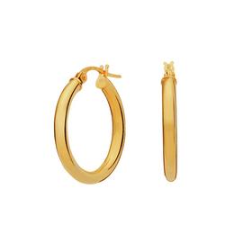 Revere 9ct Yellow Gold Plain Creole Hoop Earrings