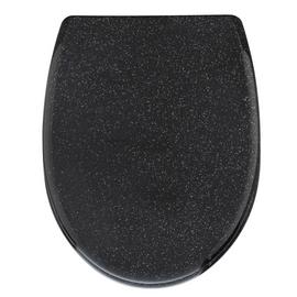 Argos Home Black Glitter Slow Close Toilet Seat