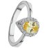 Revere Sterling Silver Yellow Cubic Zirconia Pear Halo Ring