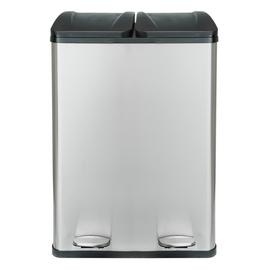 Habitat 55 Litre 2 Compartment Recycling Bin - Steel