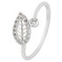 Revere Sterling Silver Cubic Zirconia Leaf Ring