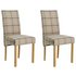 Argos Home Pair of Fabric Skirted Chairs - Mink Check