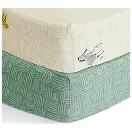 Habitat Cotton Jersey Safari Twin Pack Nursery Fitted Sheet