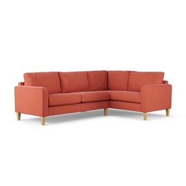 Habitat Flint Fabric Right Hand Corner Sofa - Papaya-Ash Leg