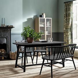 Habitat x Morris & Co. Black Dining Table,Bench & 2 Chairs