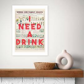 East End Prints I Need A Drink Art Print