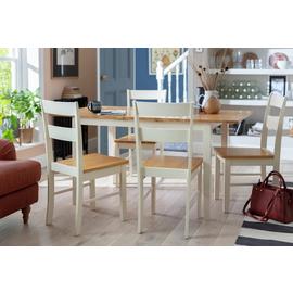Habitat Chicago Solid Wood Extending Table & 4 Chairs