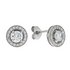 Revere 9ct White Gold Cubic Zirconia Vintage Halo Earrings