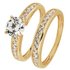 Revere 9ct Gold Cubic Zirconia Solitaire Bridal Ring Set - I