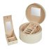 Beige Faux Leather Jewellery Box with Travel Set