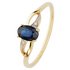 Revere 9ct Yellow Gold Oval Sapphire & Diamond Shoulder Ring