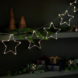 Habitat 6 White Battery LED Christmas Star String Lights