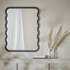 Habitat Black Wiggle Wall Mirror - 60x80cm
