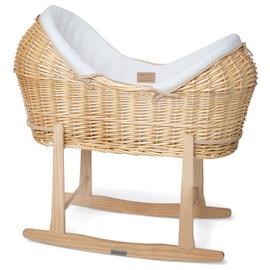 Clair de Lune Organic Noah Pod Moses Basket With Stand-White