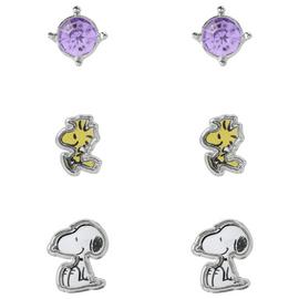 Peanuts Official Snoopy Stud Earrings - Pack of 3