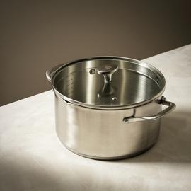 Habitat 24cm Brushed Stainless Steel Stock Pot