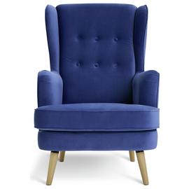 Habitat Callie Velvet Chair - Cornflower Blue